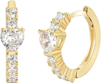 Gabi Rielle Femme Felling 14K Over Silver Cz Hoop Earrings