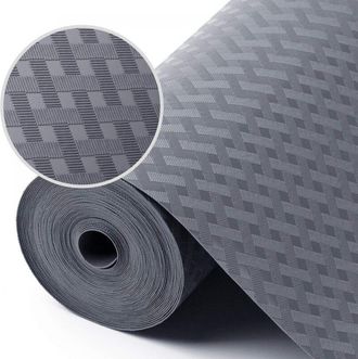 OEM Protector De Cajones Antideslizante Sin Adhesivo Con Rayas Cruzadas Grises De 60 Cm X 500 Cm, Protege Estantes, Armarios Y Refrigeradores, Pel&iacute;cula Pr