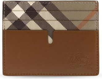 Burberry Tall Pop Check Card Case - Heren - Portefeuilles - Bruin - ONE Size - Katoen - Accessoires
