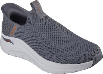 Skechers Crayn 232900 Mens Slip Ins: Arch Fit 2.0, Anthracite / orange, 8 UK