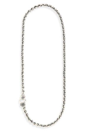 Good Art Hlywd Mens Rosette AA Fin Link Chain Necklace in Sterling Silver at Nordstrom, Size 21