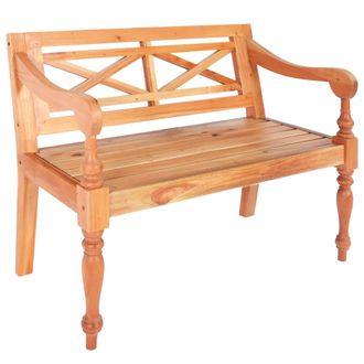 vidaXL Banco Batavia De Madera Maciza De Caoba Marr&oacute;n 98 Cm Vidaxl
