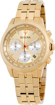 Bulova Classic Chronograph Quartz Champagne Dial Mens Watch 97B217
