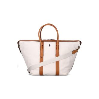 Polo Ralph Lauren Canvas Leather Xl Tote