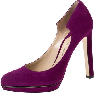 PAUL ANDREW Purple Suede Manhattan Pumps