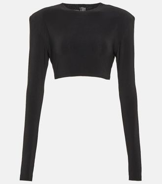 Norma Kamali Top cropped in jersey