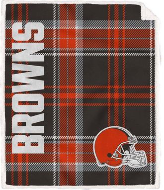 Pegasus Sports Cleveland Browns Nfl Team Classic Plaid Sherpa Throw
