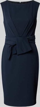 Vera Mont Knielanges Cocktailkleid mit Knotendetail in Marine, Gr&ouml;&szlig;e 36