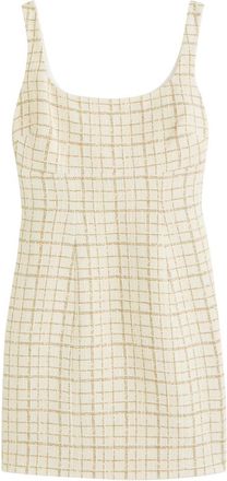 Veronica Beard Brigitte Metallic-check Cotton-blend Mini Dress - White And Gold - 4 (UK8 / S)