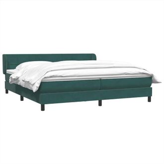 vidaXL Cama Box Spring Con Colchones Terciopelo Verde Oscuro 180x220cm Vidaxl