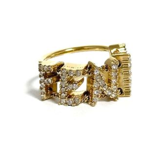 Fendi Metal Rhinestone Band Ring (Pre-Owned)