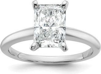 Diamond2Deal 14k White Gold 2 Ct Lab Grown Diamond Solitare Engagement Ring
