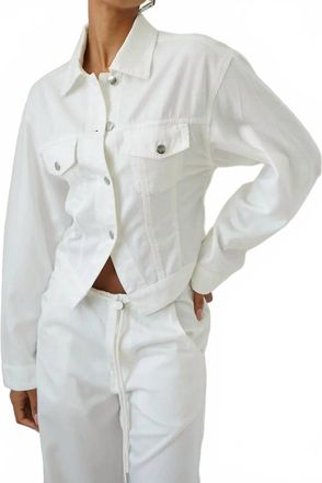 LnA Edie Denim Jacket In Soft White