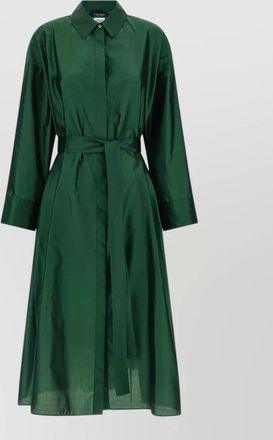 Max Mara belted midi dress long sleeves collar