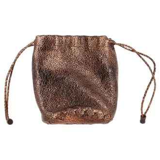 Bottega Veneta Pre-owned Bucket Bags, female, Brown, Size: ONE SIZE Pre-owned Drawstring Pouch