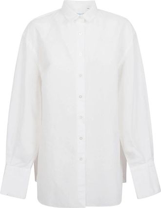 Finamore Wit linnen overhemd gemaakt in Itali&euml; - Dames - Overhemden - Wit - 2XL - Linnen - Overhemden