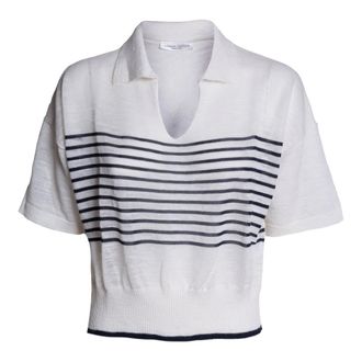 Roberto Collina Polo Shirts, female, Multicolor, Size: XS Bicolor Striped Polo