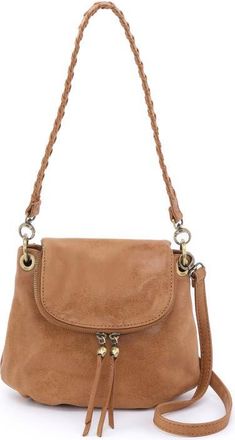 Hobo Fern Leather Zip Flap Crossbody Bag in Whiskey at Nordstrom