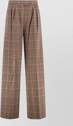 Max Mara prince of wales high-rise wide-leg trousers
