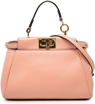 Fendi Pre-owned Fendi Micro Leather Peekaboo Satchel Ladies HC4I7C75HSEQ4FPH