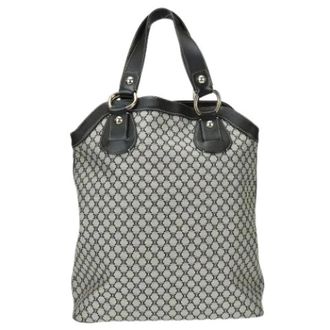Celine Pre-owned Tote Bags, female, Gray, Size: ONE SIZE Pre-owned Macadam Canvas Leather Tote Bag