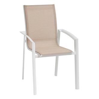 Hesperide Sill&oacute;n De Jard&iacute;n Apilable Axant Lino Y Blanco - Hesp&eacute;ride