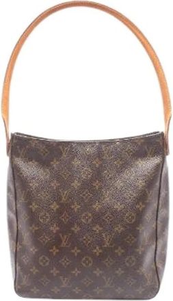 Louis Vuitton Pre-owned Looping GM Monogram Schoudertas - Dames - Vintage Schoudertas - Bruin - ONE Size - Leer - Vintage