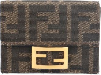 Fendi Brown Fabric Wallet (Tri-Fold) (Pre-Owned)
