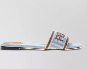 Fendi denim ff logo slides