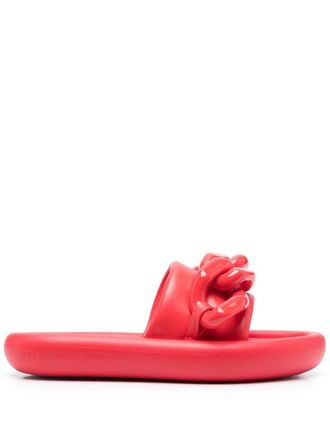 Stella McCartney Slippers verfraaid met ketting - Rood