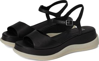 Eileen Fisher Airo Sandal Womens Wedge Shoes Black : 6.5 M, Leather
