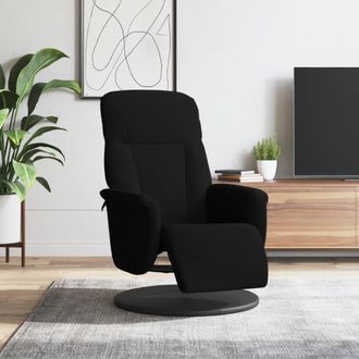vidaXL Sill&oacute;n Reclinable Con Reposapi&eacute;s Terciopelo Negro Vidaxl