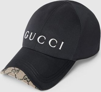 Gucci Cotton Canvas Baseball Hat, Size XXS, Black