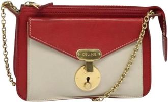 Celine Pre-owned Leather Cross Body Bag - Dames - Vintage Schoudertas - Rood - ONE Size - Leer - Vintage