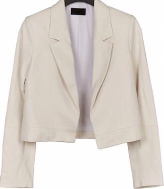 Rta Wynn Crop Leather Blazer In Ivory