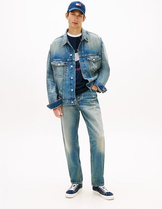 Tommy Hilfiger Mens Tommy Jeans Distressed Straight Jean - Blue - 32W x 30L