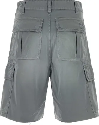 Miu Miu Womens Grey Twill Bermuda Shorts Acciaio Exterior: Cotton Pantaloni Trousers