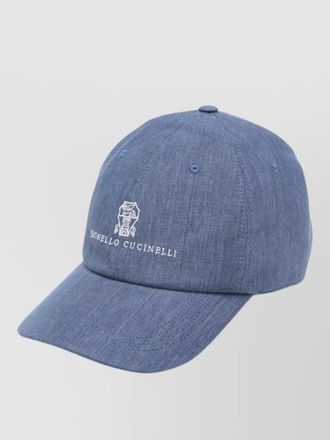 Brunello Cucinelli logo baseball hat curved brim design