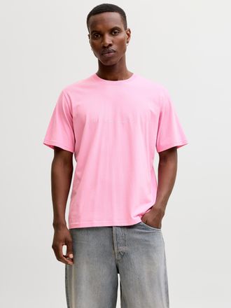 Jack & Jones Rundhalsshirt JACK & JONES JJESTAR mit Pigmentprint und Baumwollgef&uuml;hl, Herren, Gr. XXL, prism pink, Single Jersey, Obermaterial: 100% Baumwolle, bedr