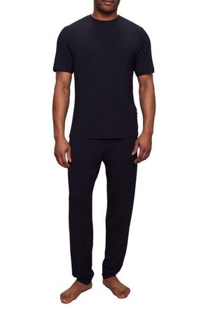 Eberjey Henry Stretch Tencel Modal Short Sleeve Pajamas in Black at Nordstrom, Size X-Large