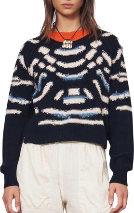 Raquel Allegra Zuri Pullover Sweater In Black & Chalk