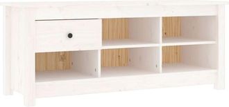 vidaXL Shoe Cabinet White 110x38x45.5 cm Solid Wood Pine Vidaxl