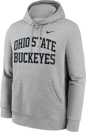 Nike Ohio State Primetime Arched Club Nike Mens College Pullover Hoodie in Grey | NKDK06GOH-RDL
