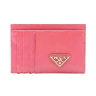 Prada Pre-owned Wallets, female, Pink, Size: ONE SIZE Pre-owned Saffiano Card Case