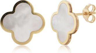 Italian Gold, Inc 14K Yellow Gold Clover Stud Earrings - Mother Of Pearl