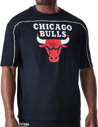 New Era NBA Piping Oversized T-Shirt Chicago Bulls Black, black, XL