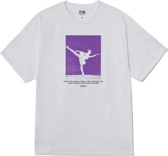 Obey Echt Leven Katoen Tee Wit - Heren - T-shirts - Grijs - S - Katoen - Tops