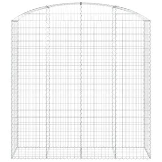 Berkfield Home Decorative Arched Gabion Basket 200x50x200/220 cm Galvanised Iron in Silver