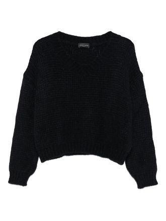 Roberto Collina V-neck sweater - women - Wool/Alpaca/Polyamide - M - Blue