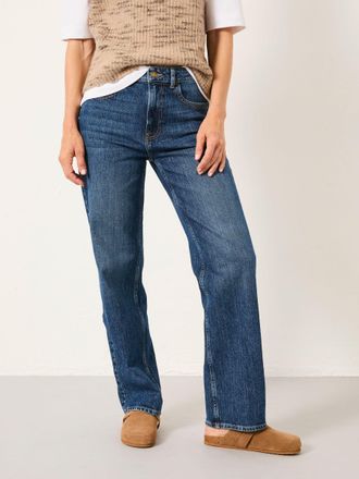 Fat Face FatFace Filby Blue Denim Petite Relaxed Straight Jeans